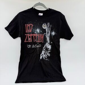 Hanes Led Zeppelin The Hermit Graphic T-Shirt Mens Small Black Rock‎ Band Tee